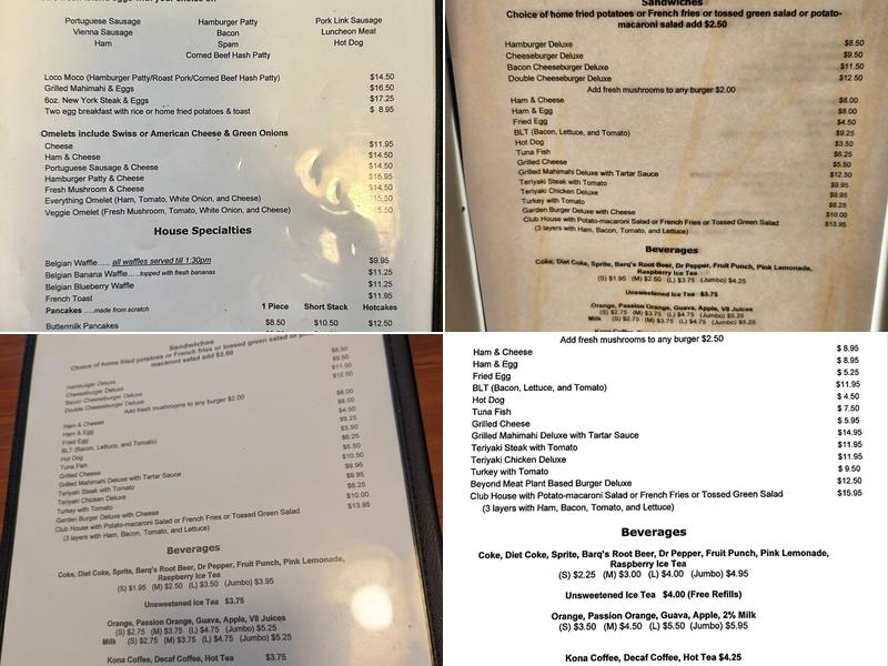 Times Coffee Shop Menu