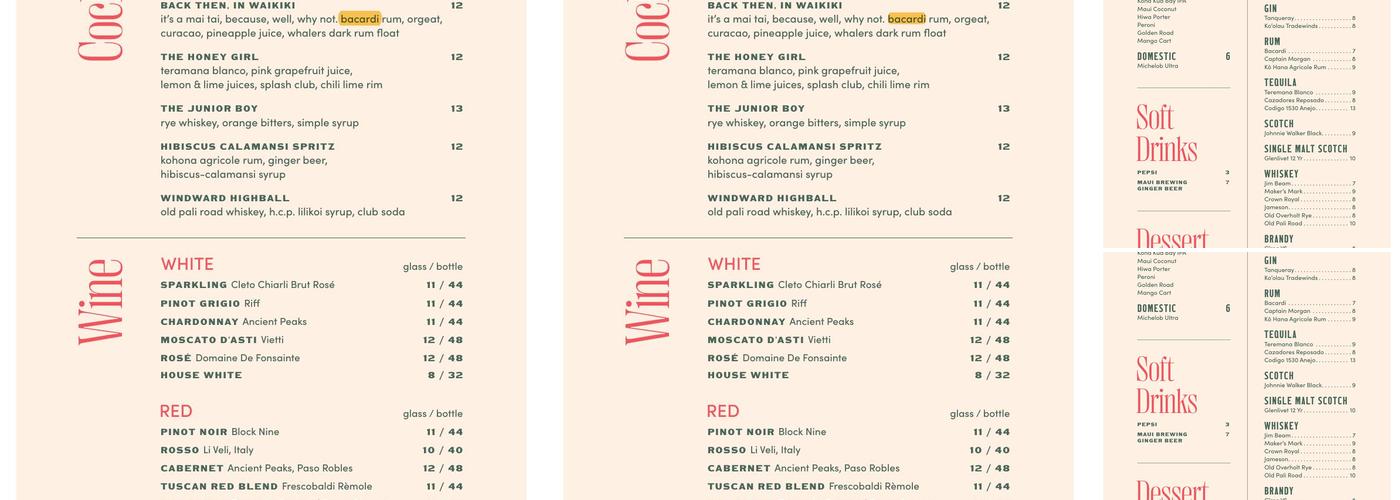 Zia's Caffe Menu