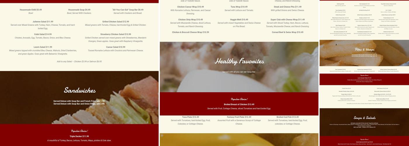 Leon's Family Dining Menu