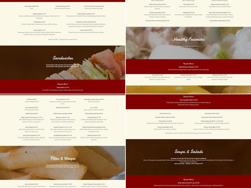 Leon's Family Dining Menu