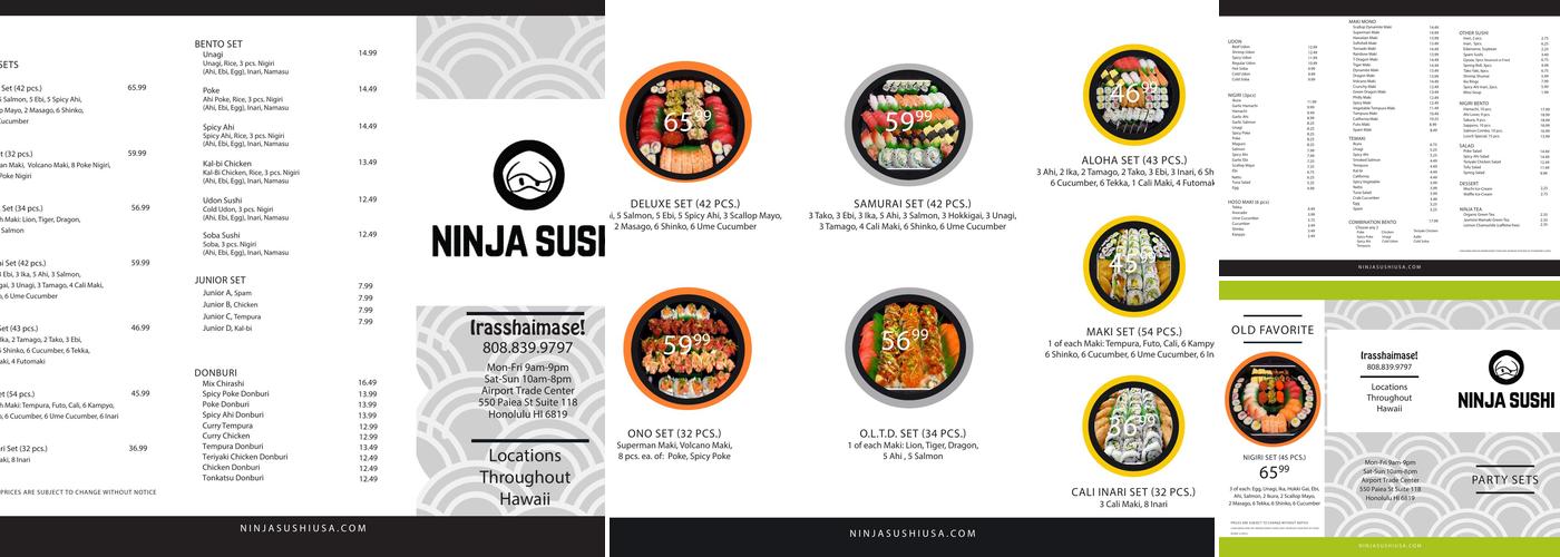 Ninja Sushi Koʻolau Menu
