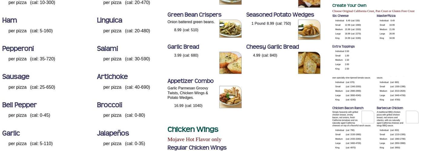 Straw Hat Pizza Menu