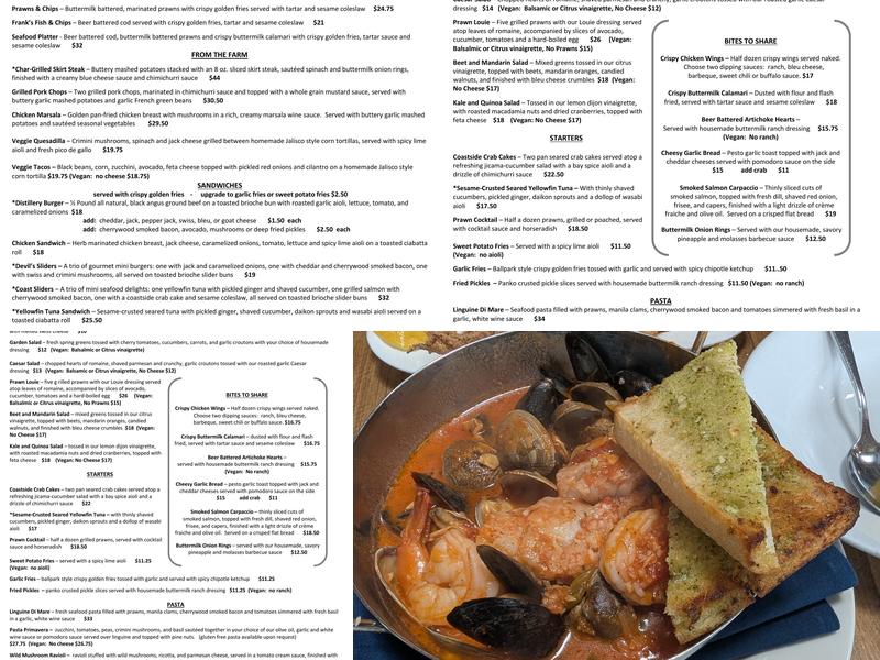 Moss Beach Distillery Menu