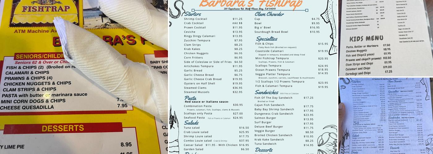 Barbara's Fishtrap Menu