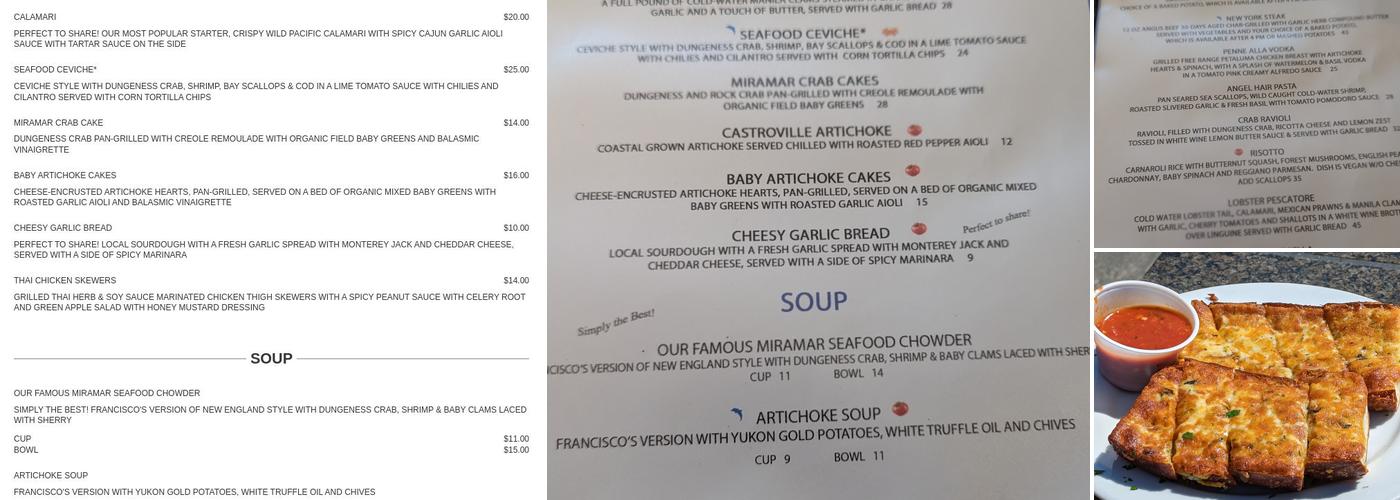 Miramar Beach Restaurant Menu