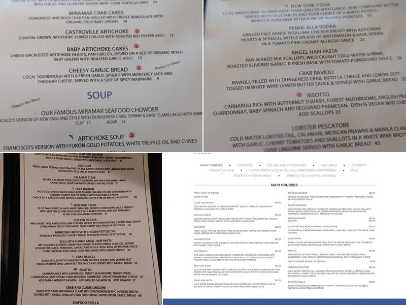 Miramar Beach Restaurant Menu