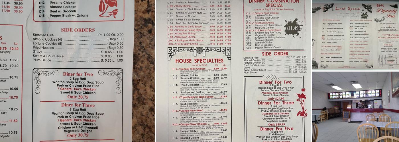 Dynasty Restaurant Menu