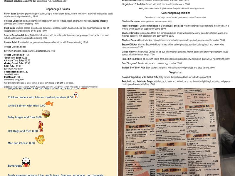 Copenhagen Bakery & Cafe Menu