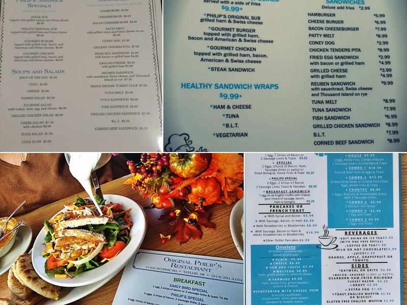 Original Philip's Restaurant Menu