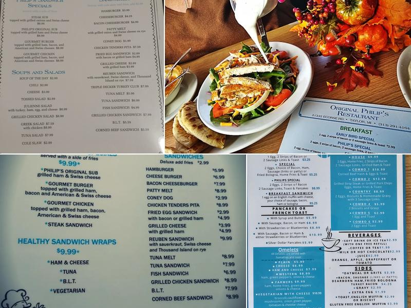 Original Philip's Restaurant Menu