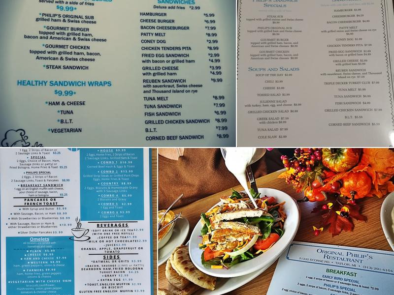 Original Philip's Restaurant Menu