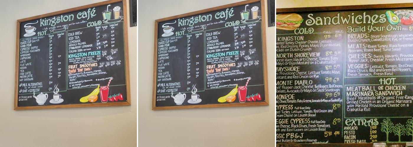 Kingston Café Menu
