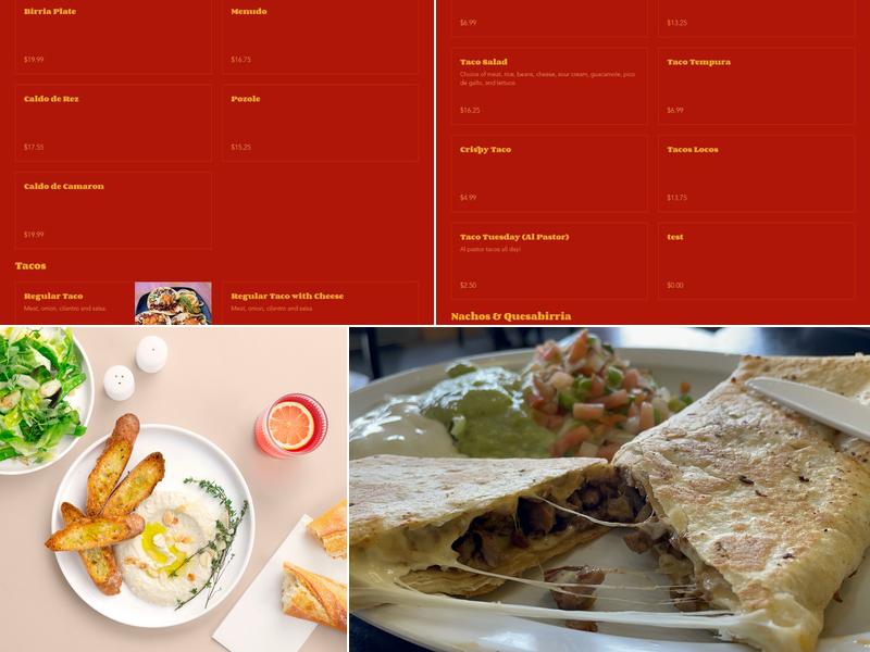Taqueria La Mordida Menu