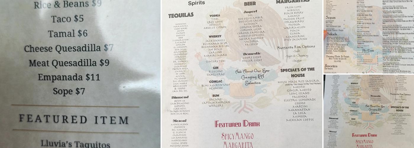 Taqueria Guadalajara Menu
