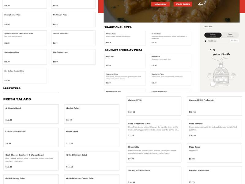 Umberto's Pizza & Pasta Menu