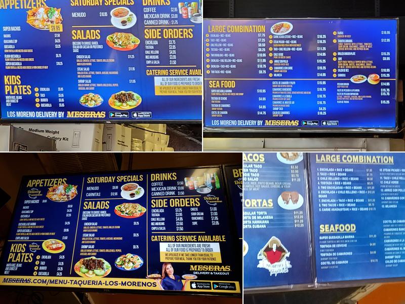 Taquería Los Moreno Menu