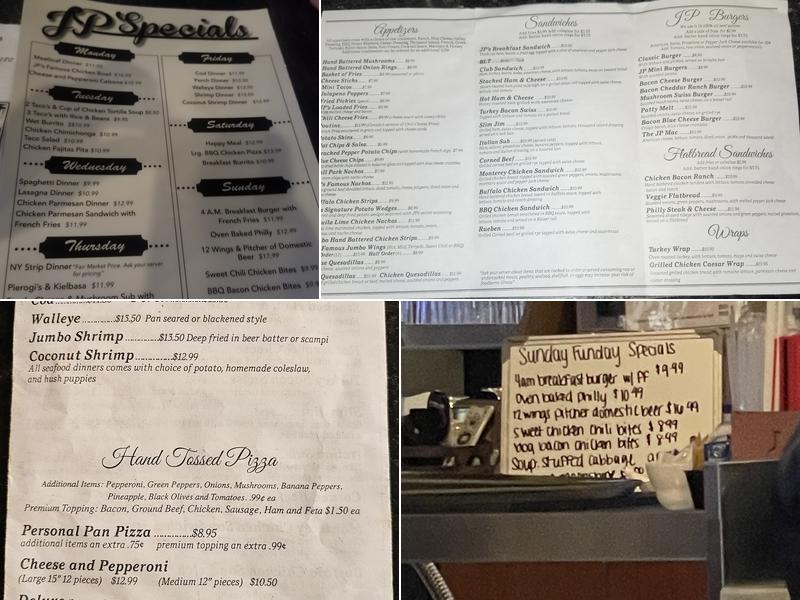 JP McGuire's Bar and Restaurant Menu