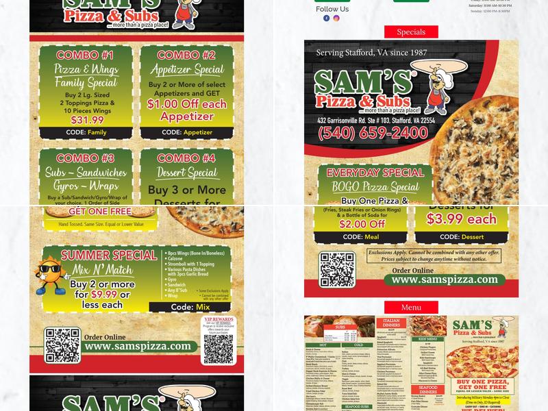 Sam's Pizza & Subs Menu