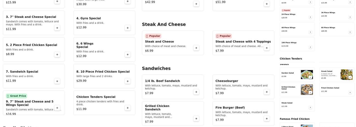 Wings Ways Menu