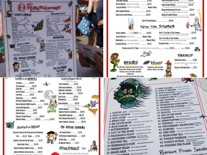 Tim's Rivershore Restaurant and Crabhouse Menu
