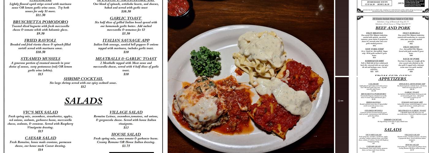 Vic's Casual Dining Menu