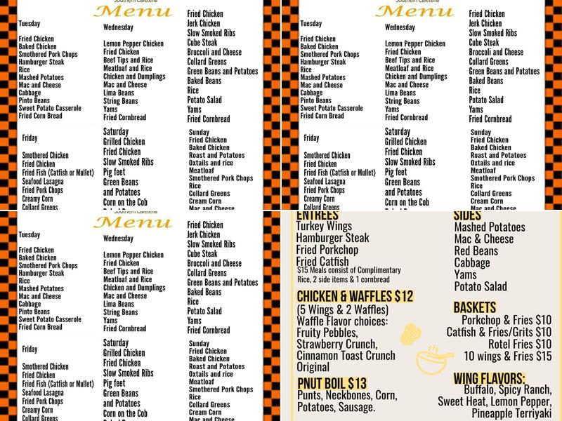 The Bistro Southern Cafeteria Menu