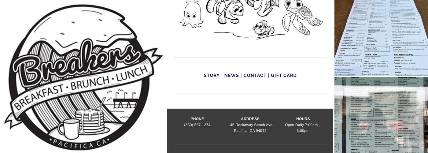 Breakers Breakfast, Brunch & Lunch Menu