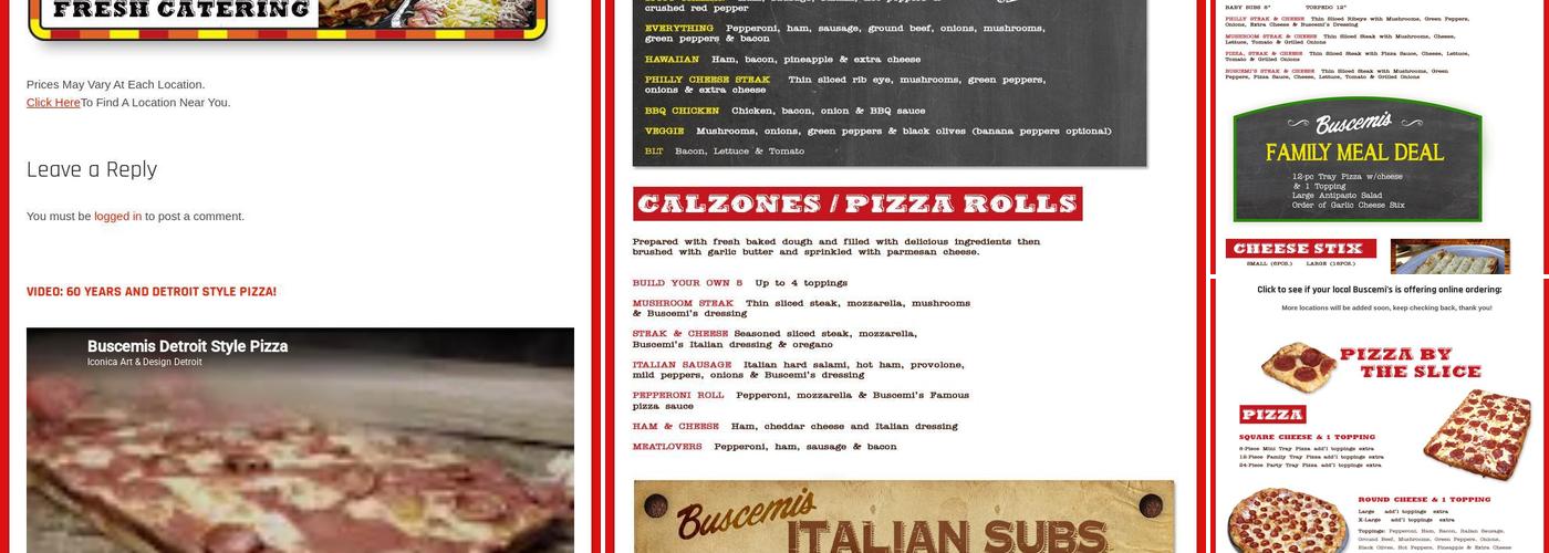 Original Buscemi's Menu