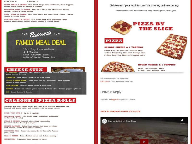 Buscemi's the Original Menu