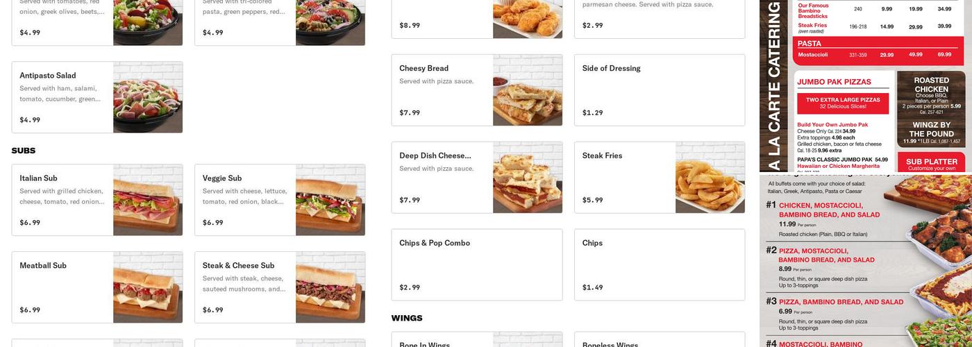 Papa Romano's Pizza & Mr. Pita Menu