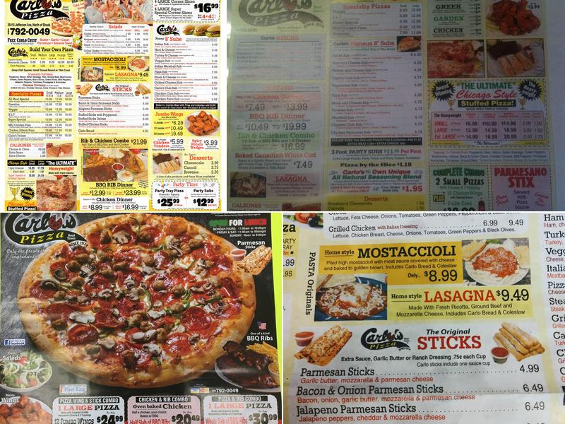 Carlo's Pizza Menu