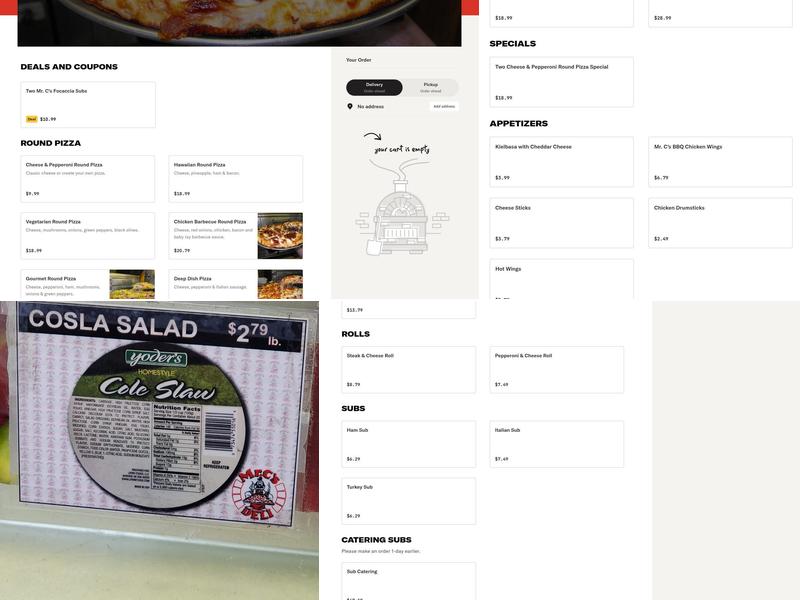 Mr C's Deli & Pizza Menu