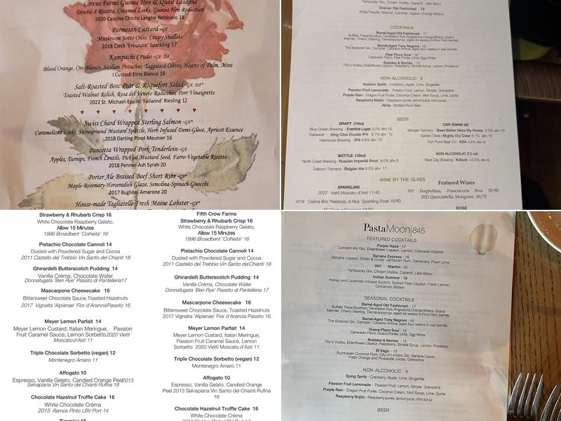 Pasta Moon Menu