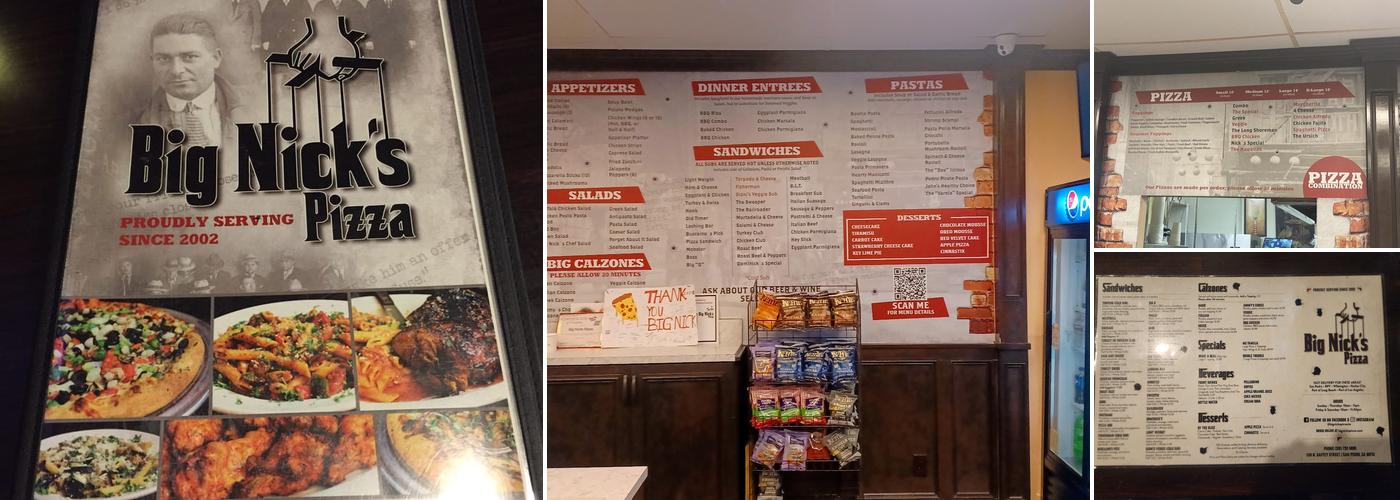 Big Nick's Pizza Menu