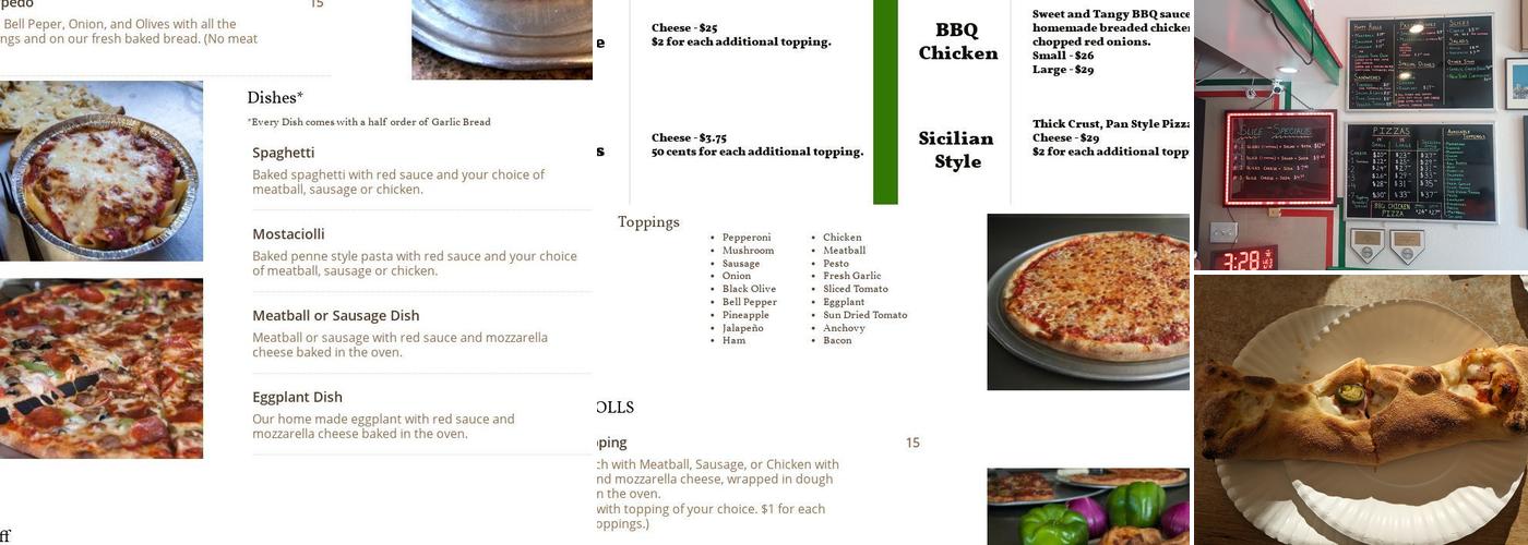 Bonello's New York Pizza Menu