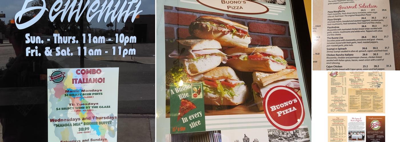 Buono's Pizzeria Menu