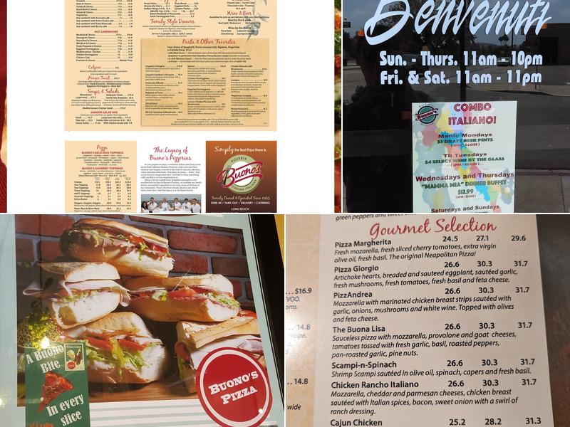 Buono's Pizzeria Menu