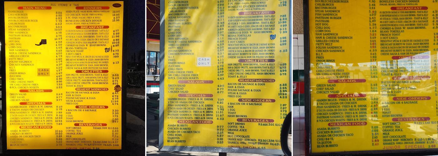 Gus Burgers Menu