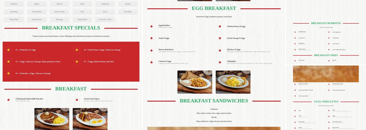 Tom's #1 World Famous Chili Burgers Menu