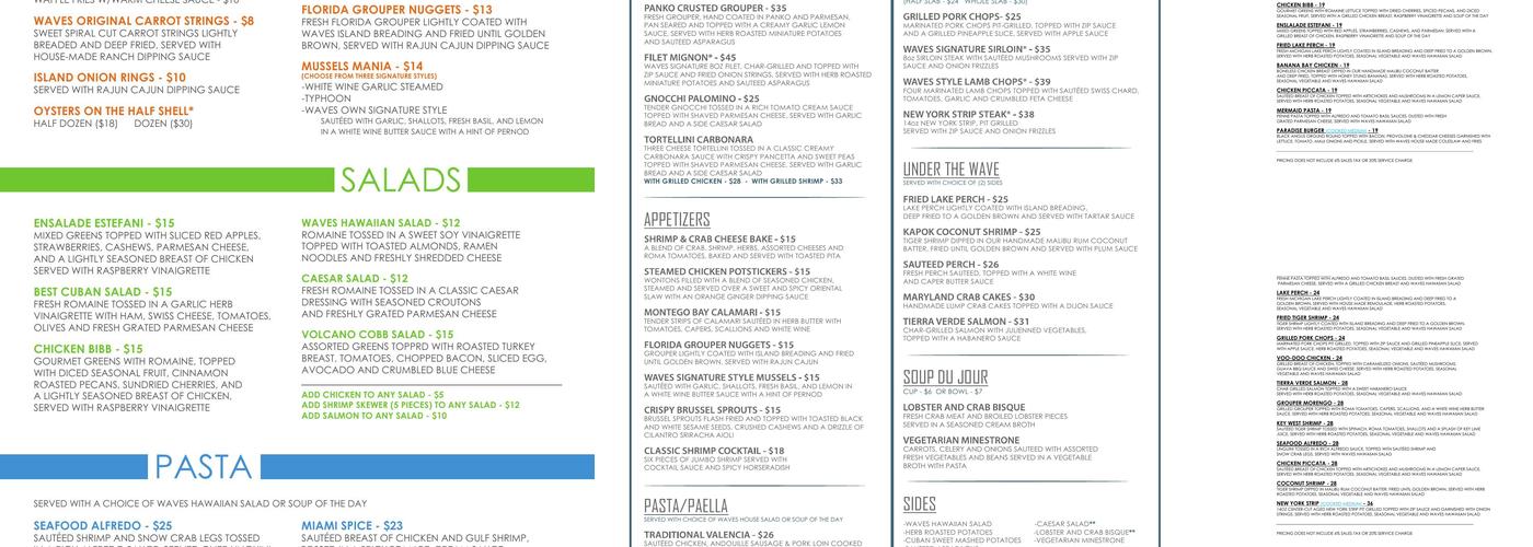 Waves Menu
