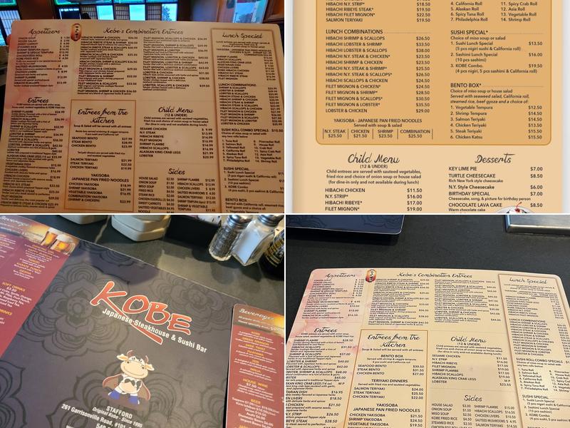 Kobe Japanese Steak & Seafood House Menu