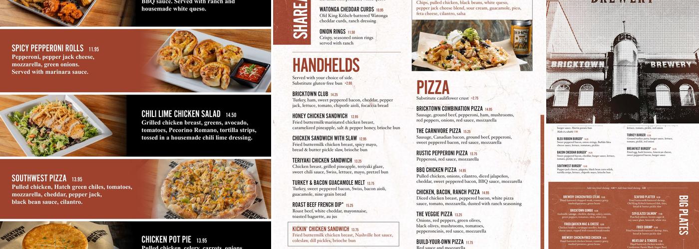 Bricktown Brewery Menu
