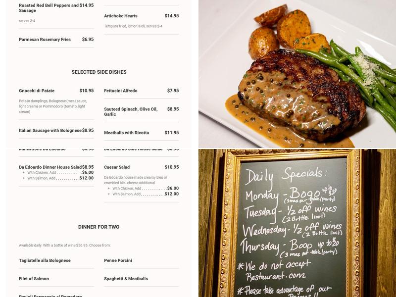 Da Edoardo - Grosse Pointe Menu