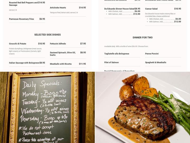 Da Edoardo - Grosse Pointe Menu