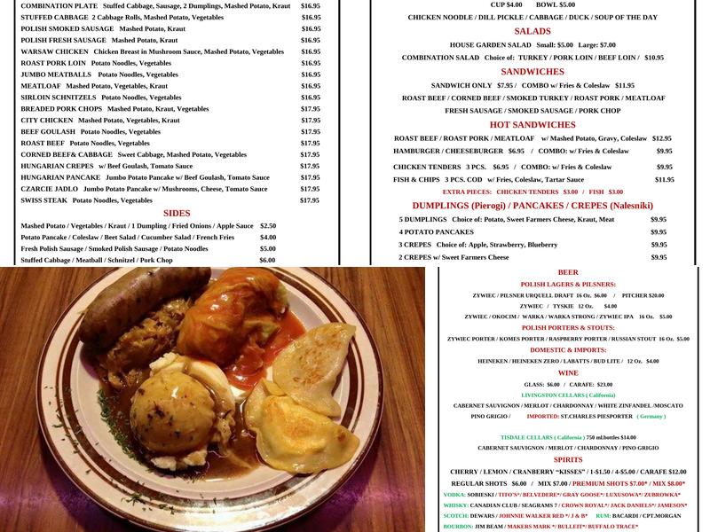 Polonia Restaurant Menu