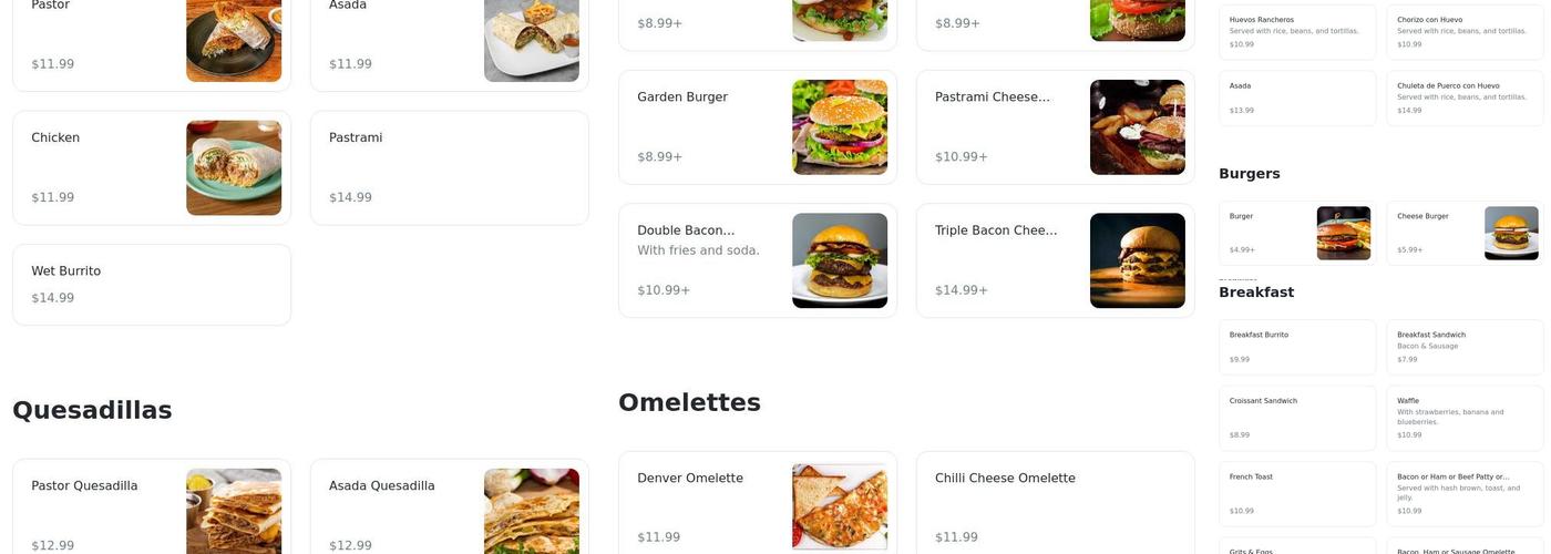 Durango Burger #2 Menu