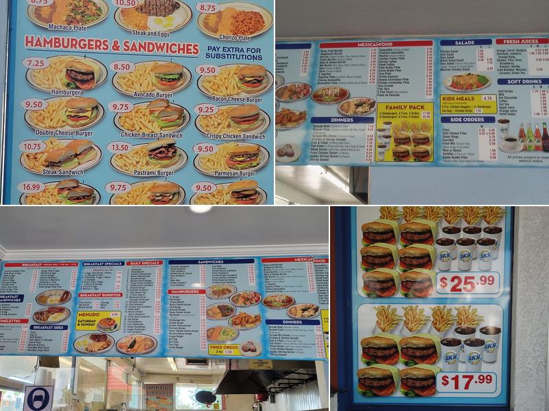 Sky Burgers Menu