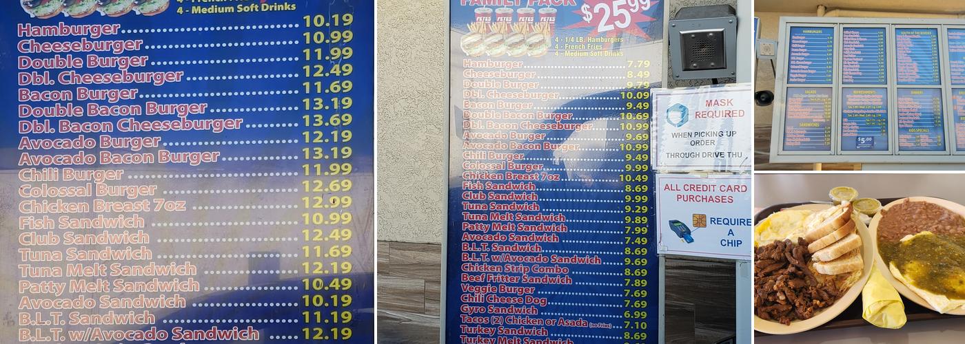 Pete's Burger Menu