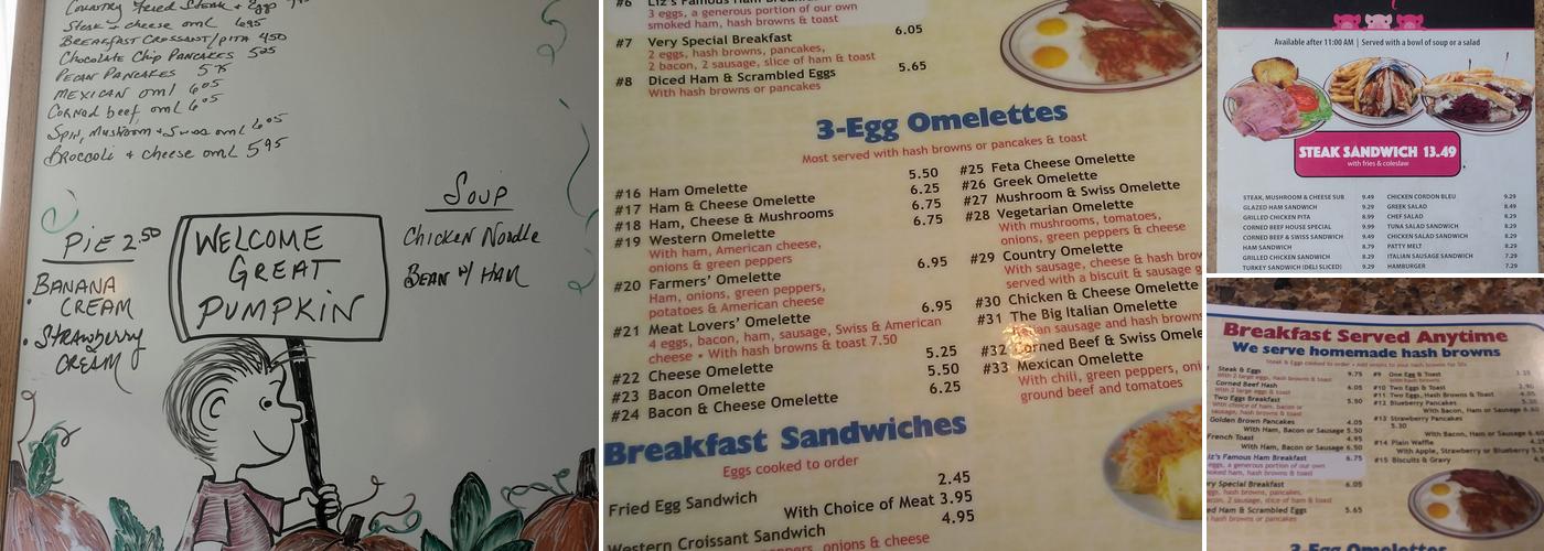 Liz's Ham Cafe Menu