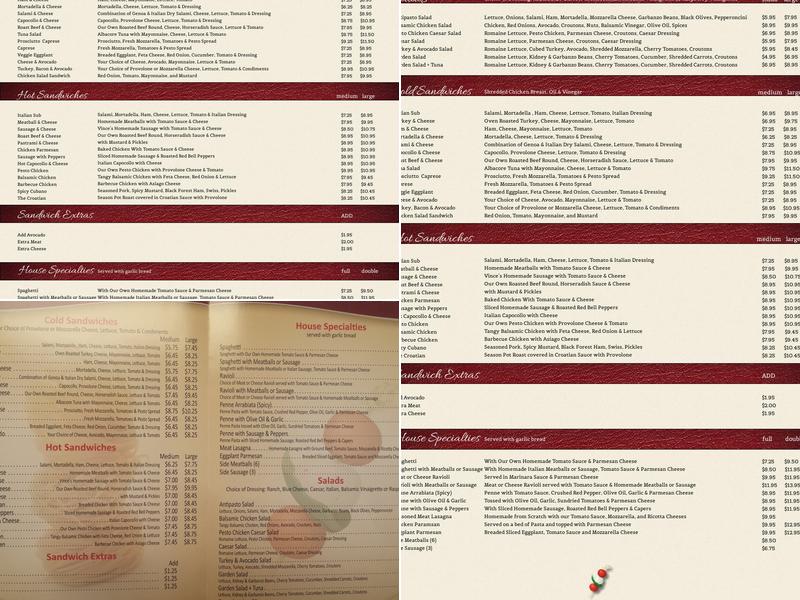 Pirozzi's Italian Deli Menu
